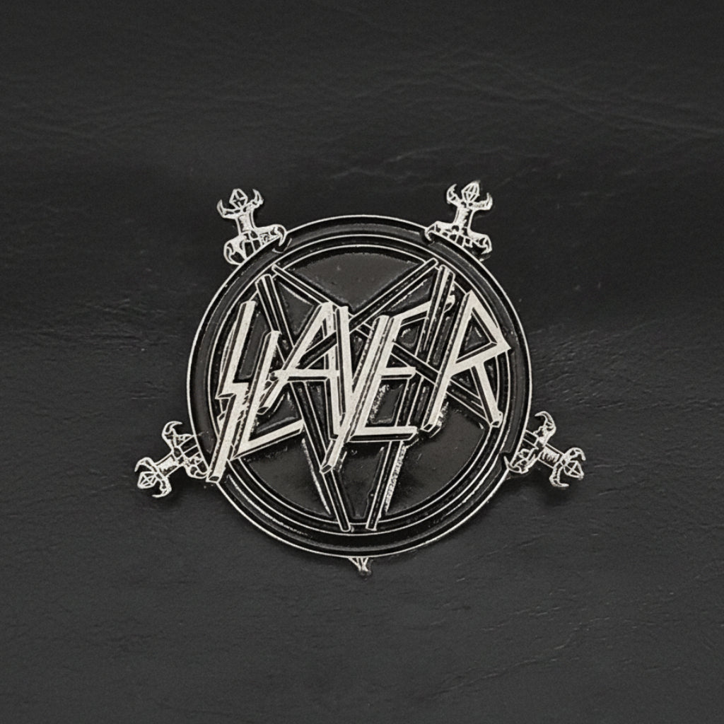 Slayer - Daggers pentagram logo metal pin